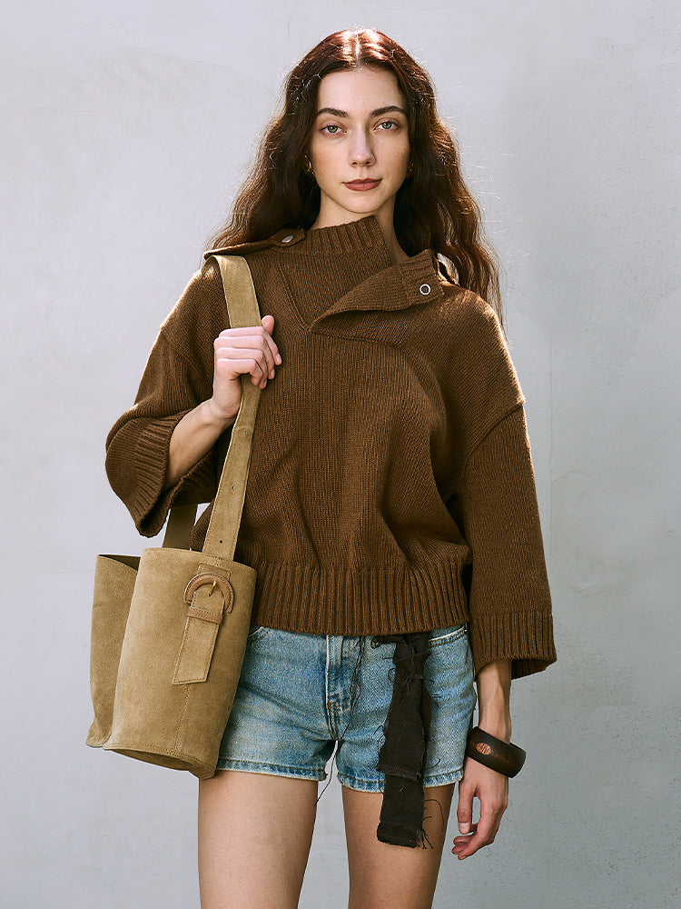 Cloud Curve Bucket Bag-Large