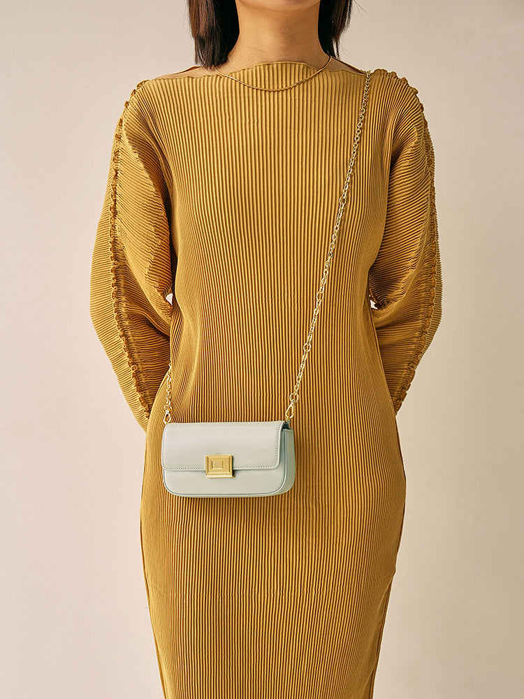 Clouds Gazing upon Flowers Book Lock Baguette Bag-Mini