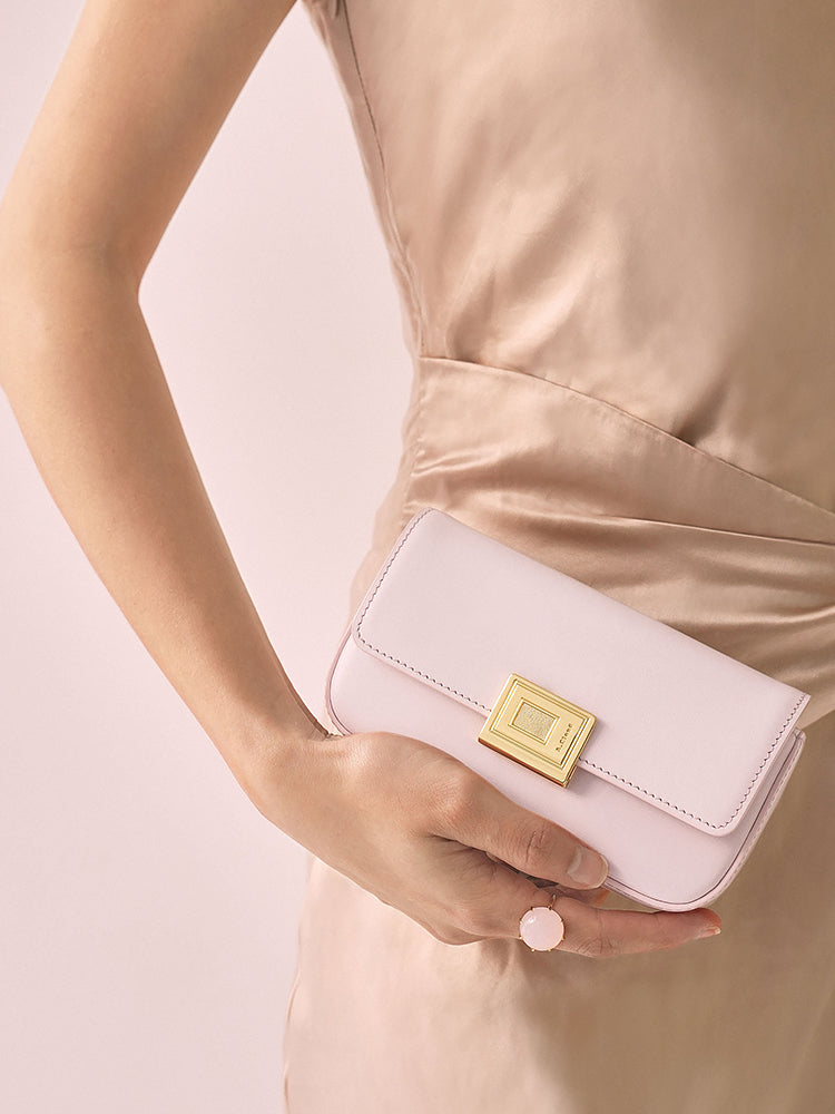 Clouds Gazing upon Flowers Book Lock Baguette Bag-Mini